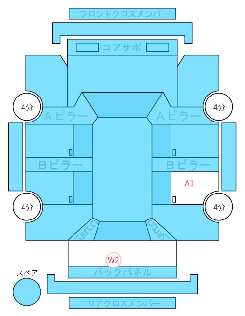 Body condition diagram (damage marks, Japanese labels)