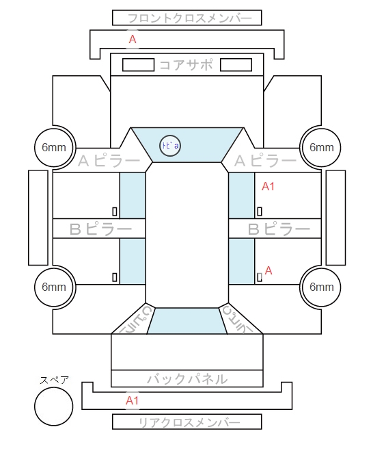 Body condition diagram (damage marks, Japanese labels)