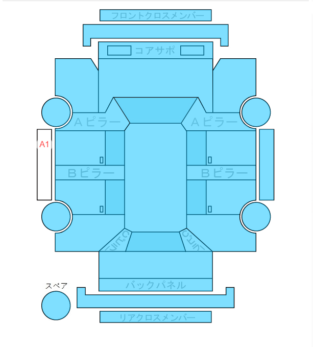 Body condition diagram (damage marks, Japanese labels)