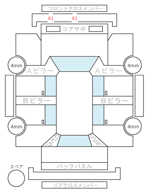 Body condition diagram (damage marks, Japanese labels)