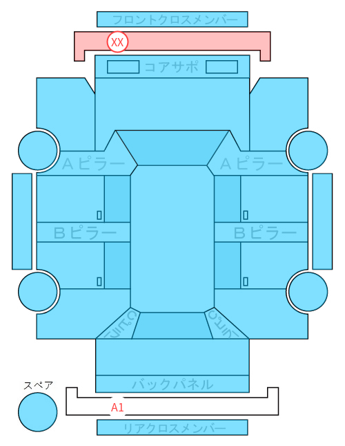 Body condition diagram (damage marks, Japanese labels)