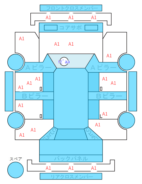 Body condition diagram (damage marks, Japanese labels)