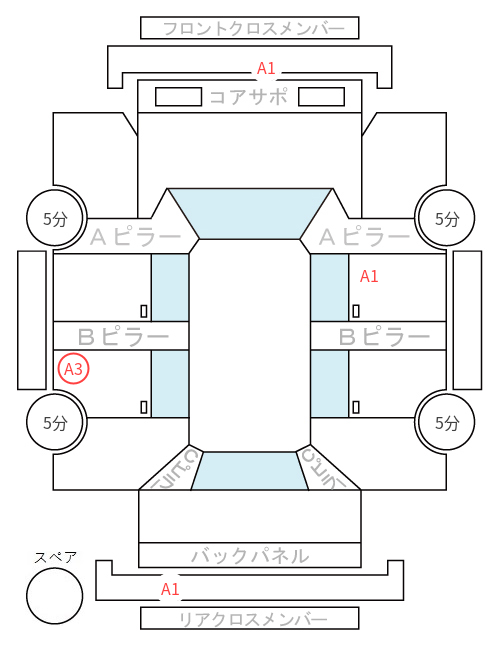 Body condition diagram (damage marks, Japanese labels)