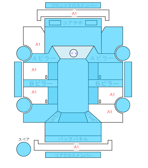 Body condition diagram (damage marks, Japanese labels)
