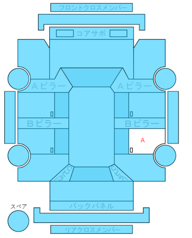 Body condition diagram (damage marks, Japanese labels)