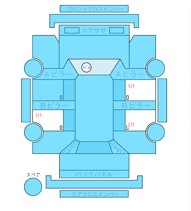 Body condition diagram (damage marks, Japanese labels)