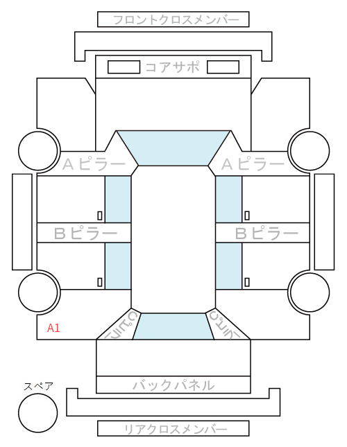 Body condition diagram (damage marks, Japanese labels)