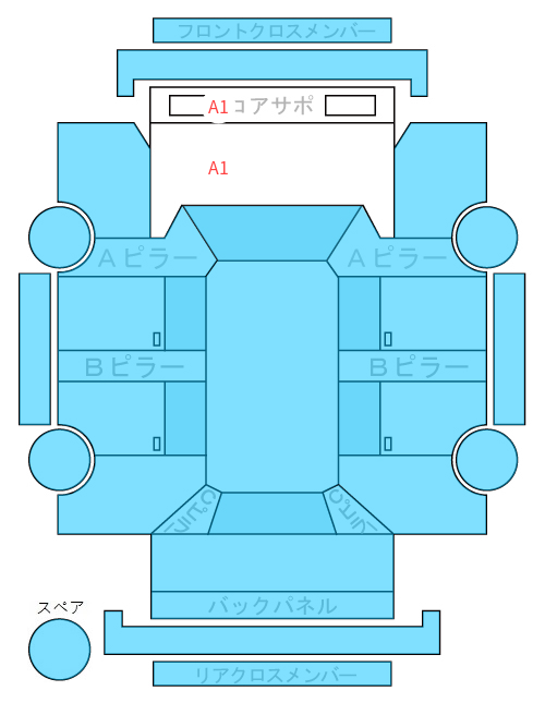 Body condition diagram (damage marks, Japanese labels)