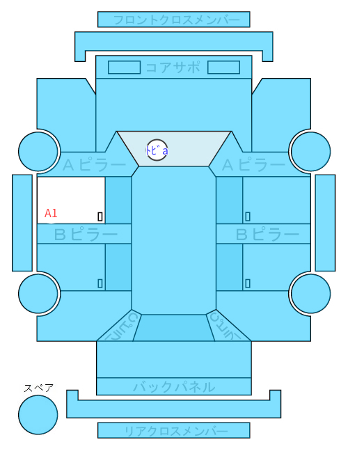 Body condition diagram (damage marks, Japanese labels)