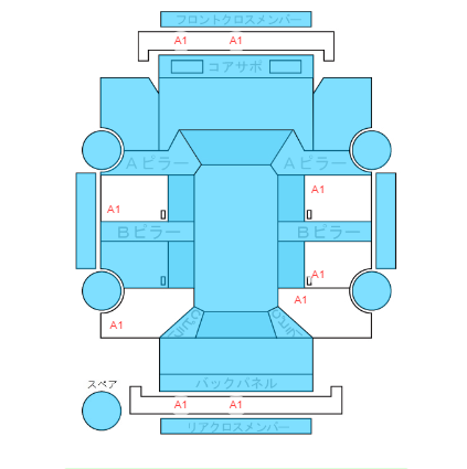 Body condition diagram (damage marks, Japanese labels)