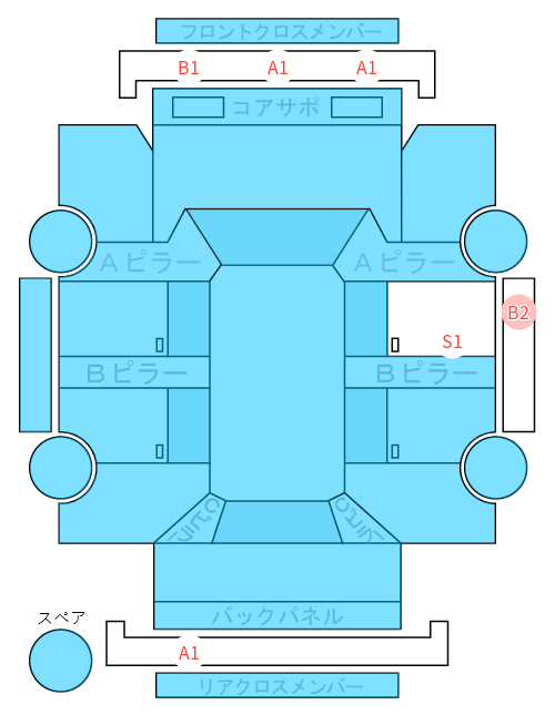 Body condition diagram (damage marks, Japanese labels)