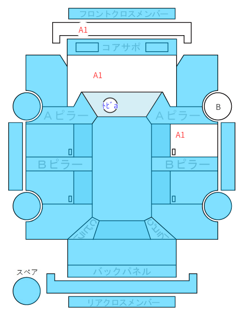 Body condition diagram (damage marks, Japanese labels)
