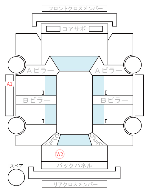 Body condition diagram (damage marks, Japanese labels)
