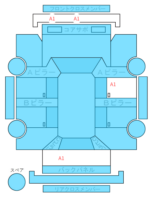 Body condition diagram (damage marks, Japanese labels)