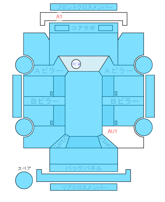 Body condition diagram (damage marks, Japanese labels)