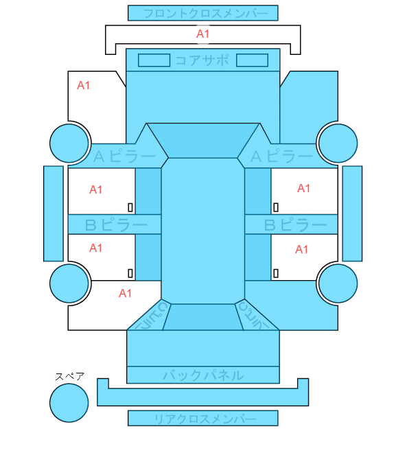 Body condition diagram (damage marks, Japanese labels)