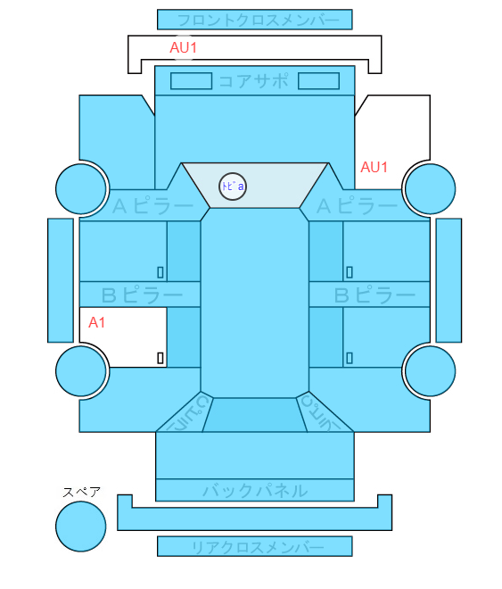 Body condition diagram (damage marks, Japanese labels)