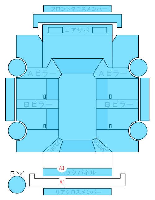 Body condition diagram (damage marks, Japanese labels)