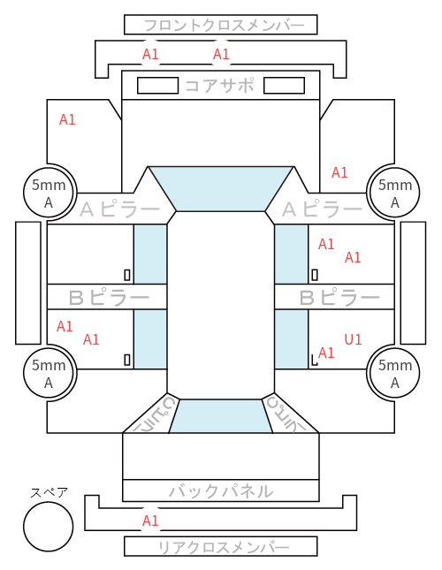 Body condition diagram (damage marks, Japanese labels)