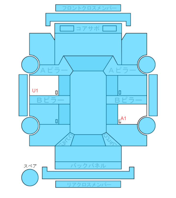 Body condition diagram (damage marks, Japanese labels)