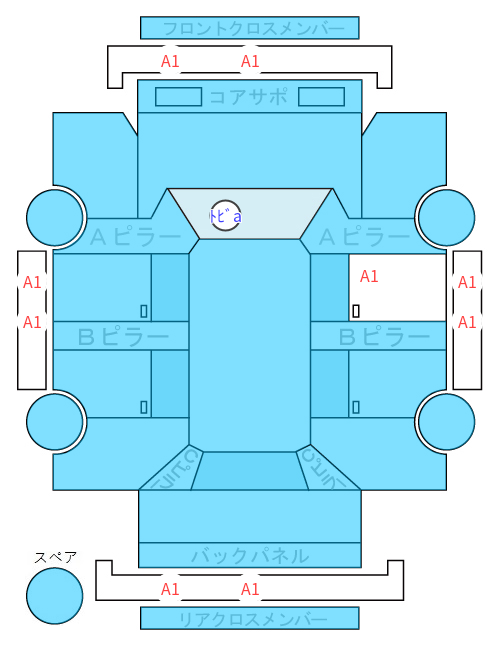 Body condition diagram (damage marks, Japanese labels)