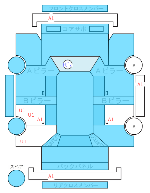 Body condition diagram (damage marks, Japanese labels)