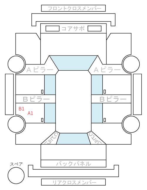 Body condition diagram (damage marks, Japanese labels)