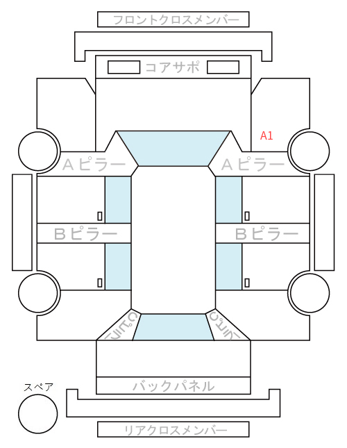 Body condition diagram (damage marks, Japanese labels)