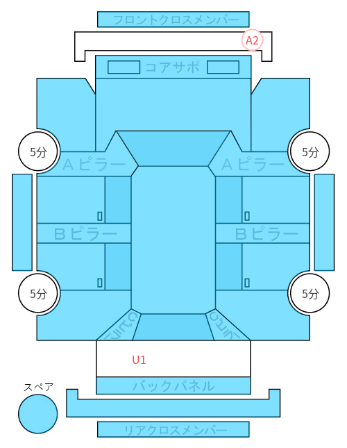 Body condition diagram (damage marks, Japanese labels)