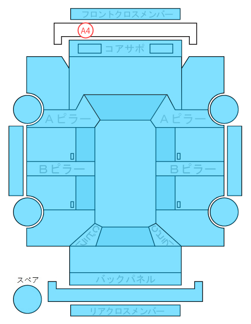Body condition diagram (damage marks, Japanese labels)
