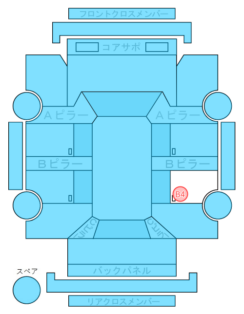 Body condition diagram (damage marks, Japanese labels)