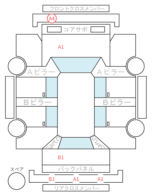 Body condition diagram (damage marks, Japanese labels)