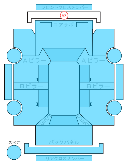 Body condition diagram (damage marks, Japanese labels)