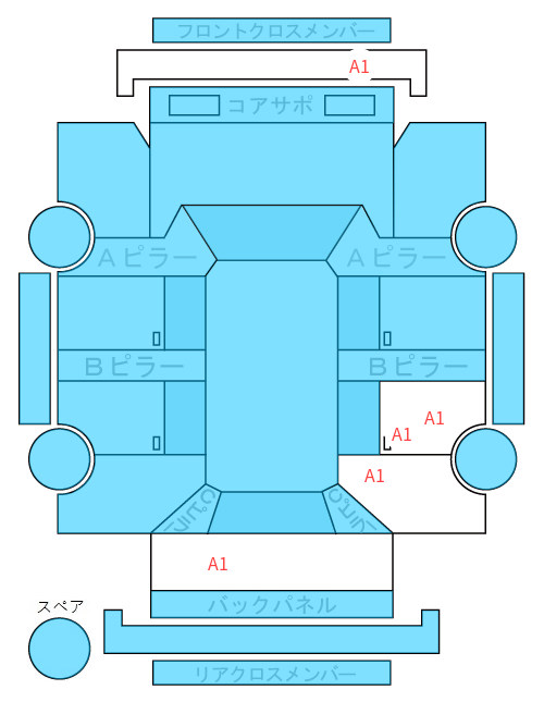 Body condition diagram (damage marks, Japanese labels)