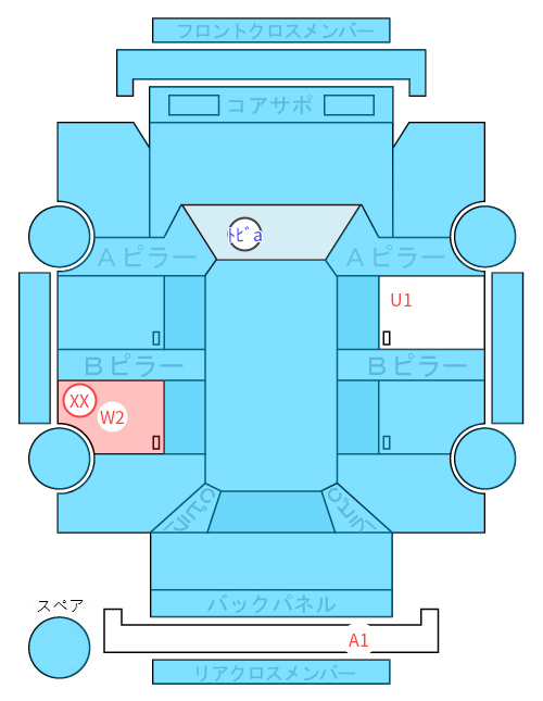 Body condition diagram (damage marks, Japanese labels)