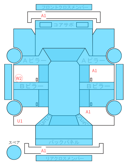 Body condition diagram (damage marks, Japanese labels)
