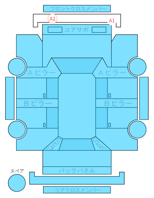 Body condition diagram (damage marks, Japanese labels)