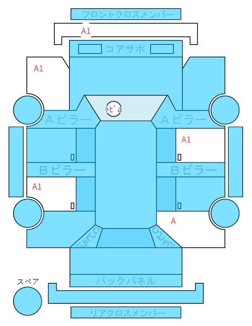 Body condition diagram (damage marks, Japanese labels)