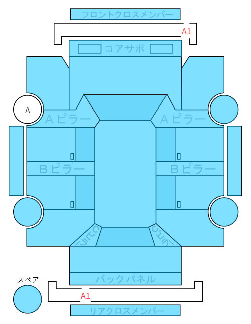 Body condition diagram (damage marks, Japanese labels)