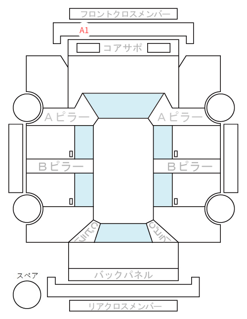 Body condition diagram (damage marks, Japanese labels)