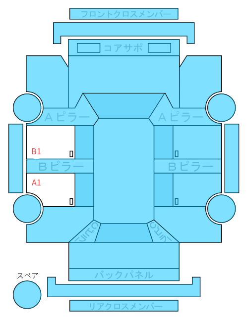 Body condition diagram (damage marks, Japanese labels)