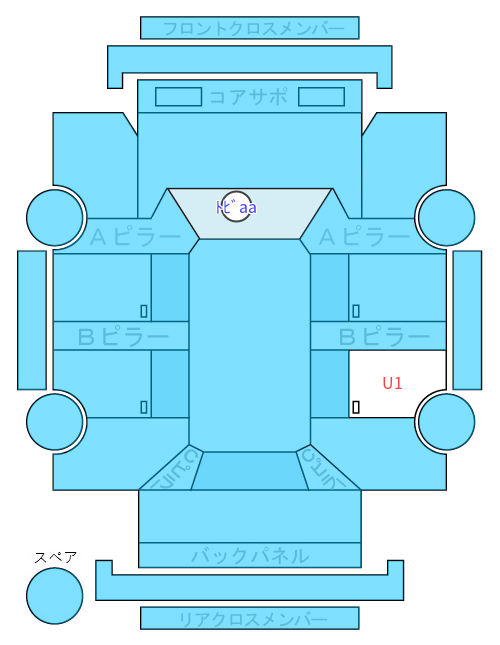 Body condition diagram (damage marks, Japanese labels)