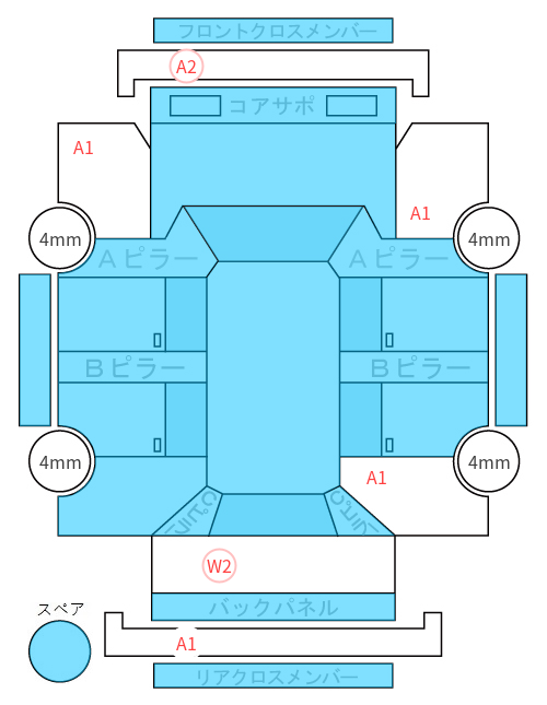 Body condition diagram (damage marks, Japanese labels)