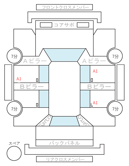 Body condition diagram (damage marks, Japanese labels)