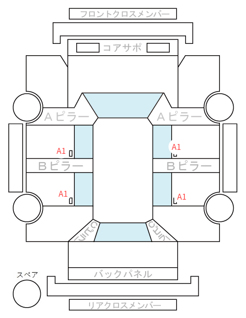 Body condition diagram (damage marks, Japanese labels)