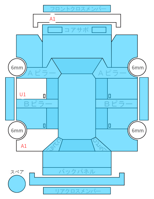 Body condition diagram (damage marks, Japanese labels)