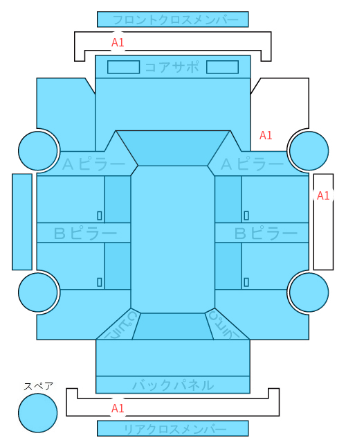 Body condition diagram (damage marks, Japanese labels)