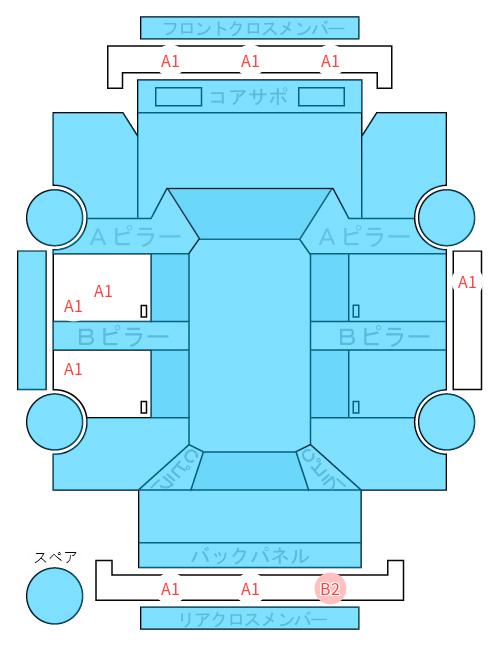 Body condition diagram (damage marks, Japanese labels)