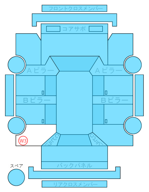 Body condition diagram (damage marks, Japanese labels)