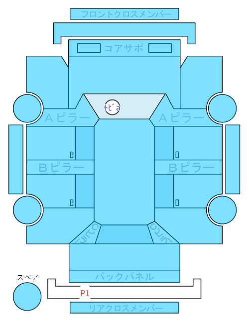 Body condition diagram (damage marks, Japanese labels)